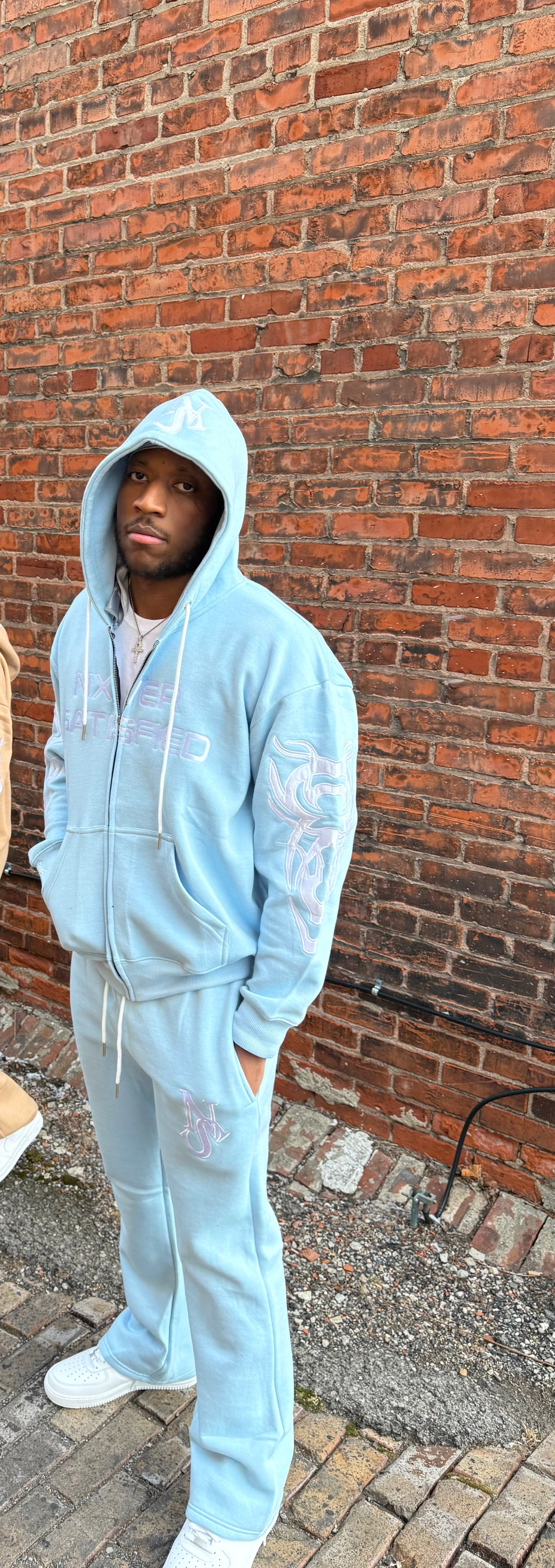 Light blue “million dolla thoughts” sweatsuit